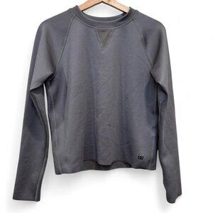 Albion Cropped Crewneck Sweatshirt Charcoal Gray XS